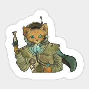 Steampunk Space Pirate Fox Sticker